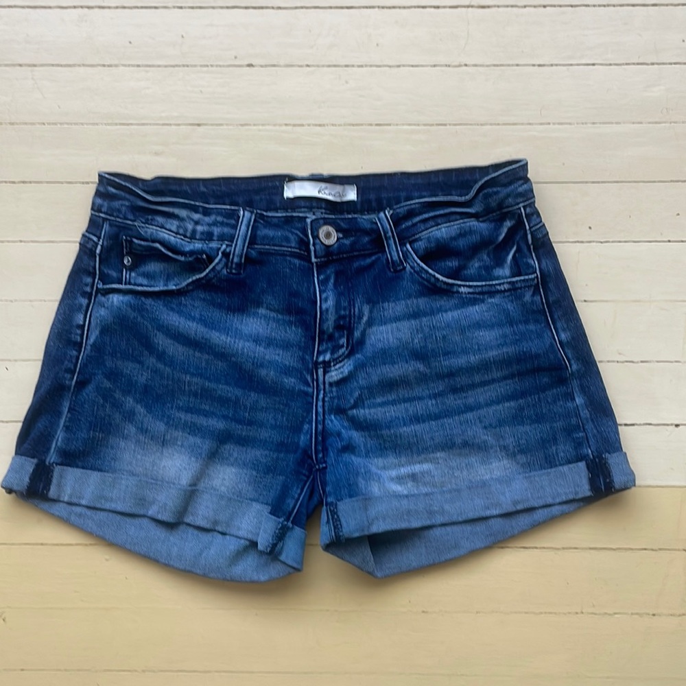 Cuffed Dark Wash Jean Shorts
